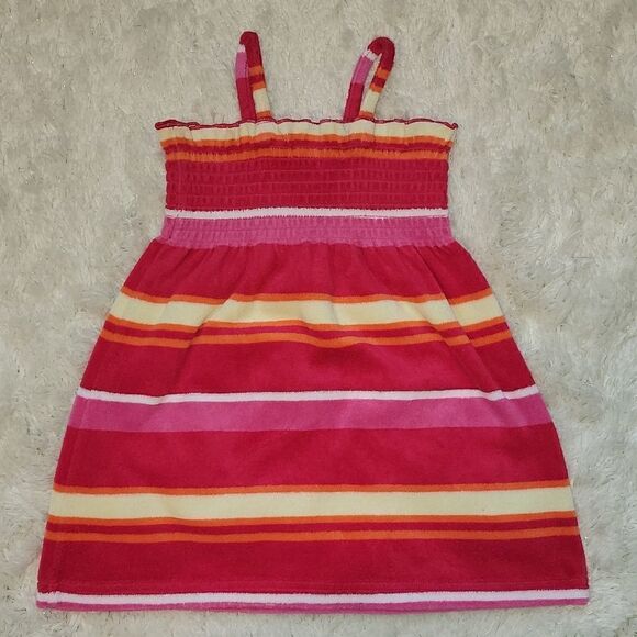 JANIE AND JACK TERRYCLOTH RED STRIPED SWIM COVER-UP DRESS, SIZE 12-18 MONTHS - Picture 4 of 4